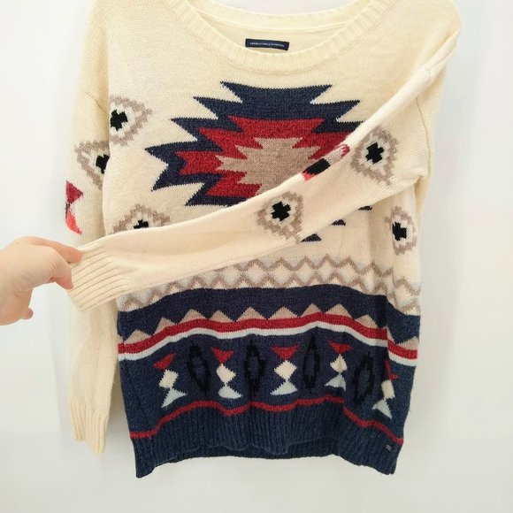 AEO Western Wool Blend Drop Shoulder Sweater S - Picture 3 of 6